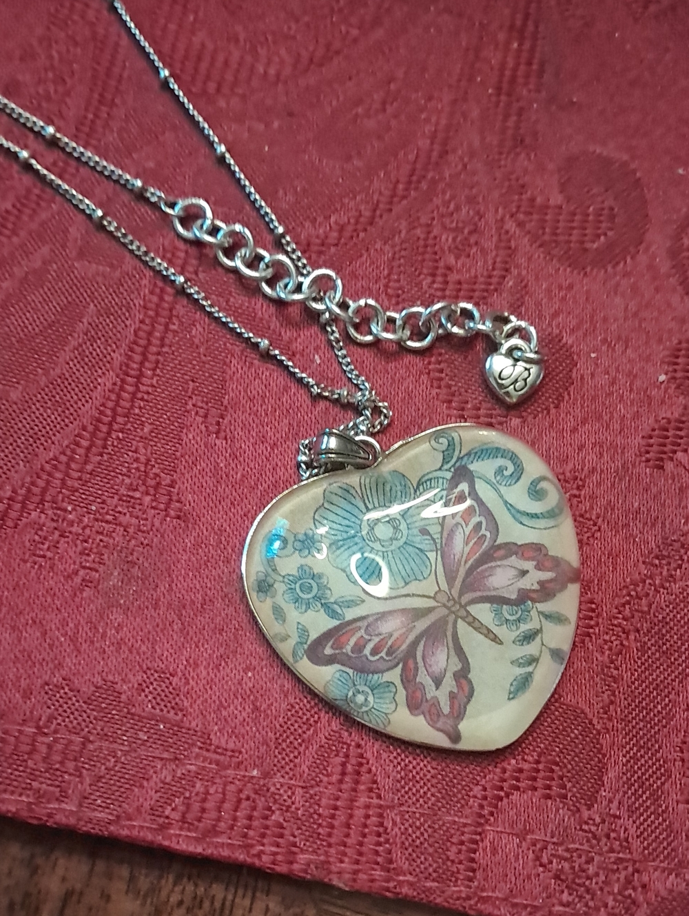 Brighton Garden Splendor Necklace With Butterfly And Floral Design VINTAGE